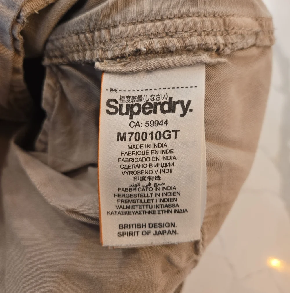 Superdry Cargo 04 Straight Leg Cotton Convertible Joggers Tan Size 34 Mens